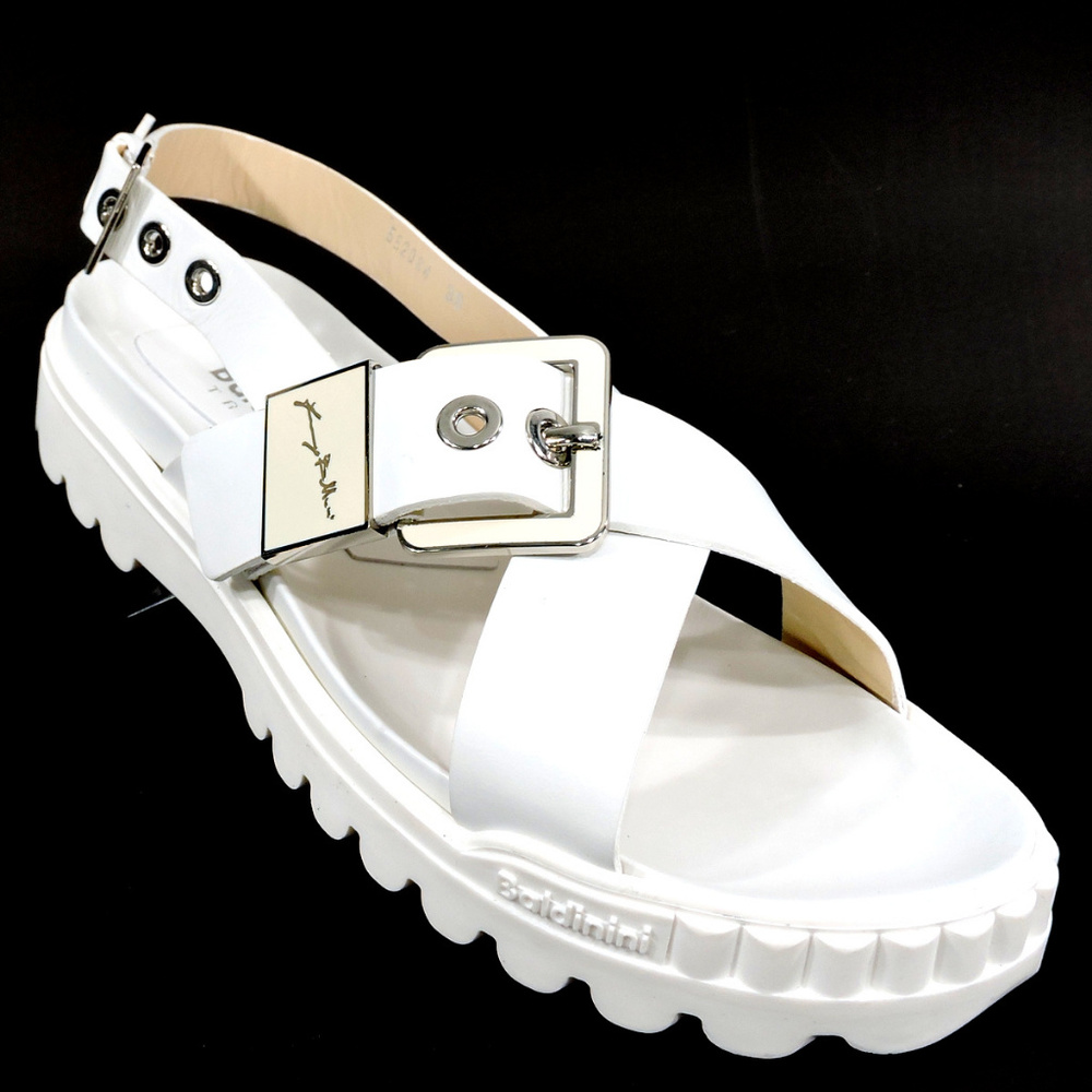 BALDININI WHITE SUMMER FLATS SANDALS - Picture 2 of 8